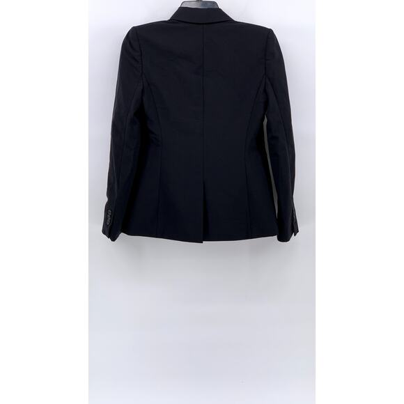 J.CREW Women's Black Solid One-Button Long Sleeve 1035 Bi-Stretch Blazer SZ 00 - Picture 2 of 10